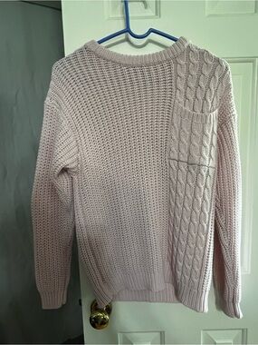 Chunky Cable Knit Sweater in Light Blush